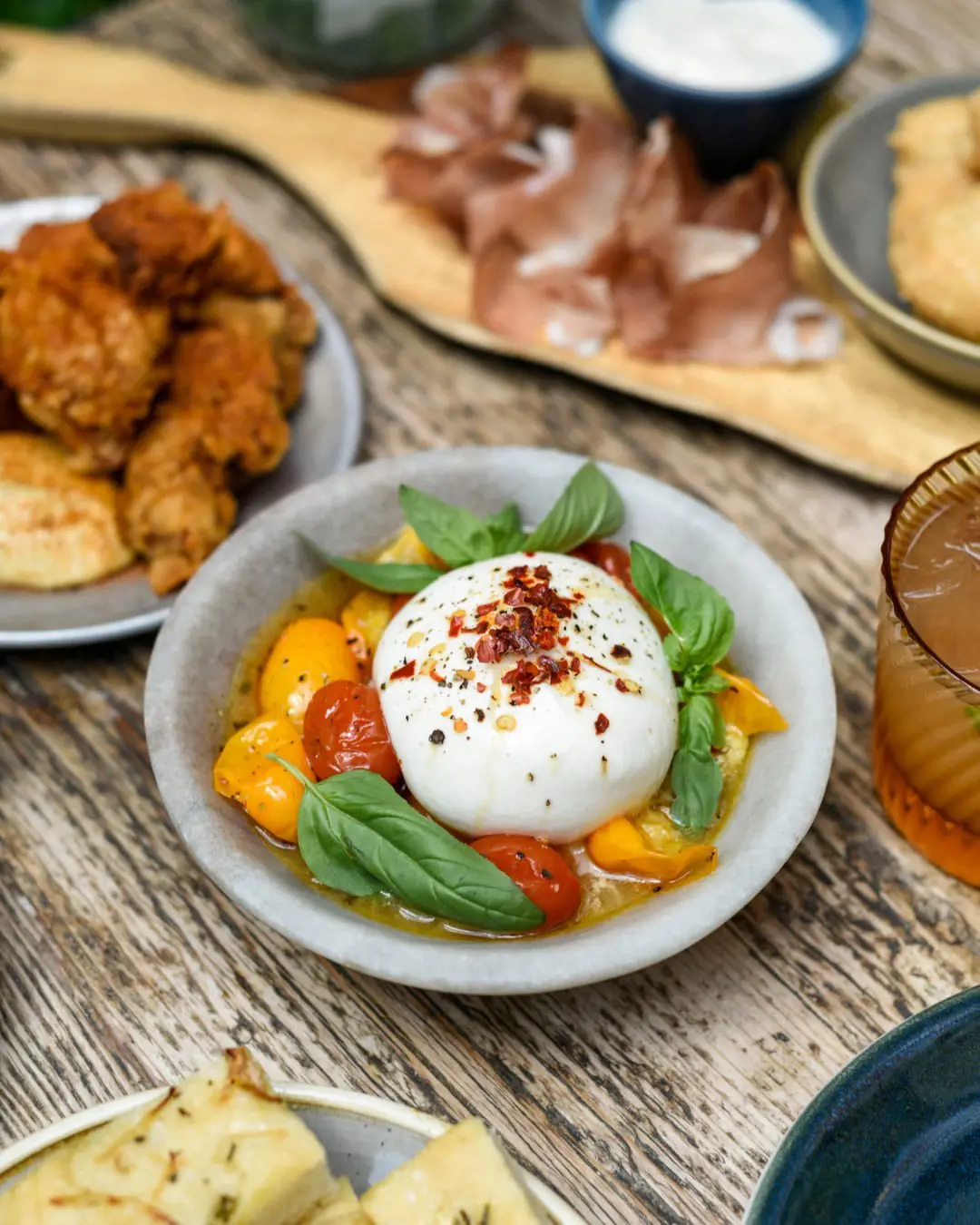 Burrata with roasted Datterini tomatoes