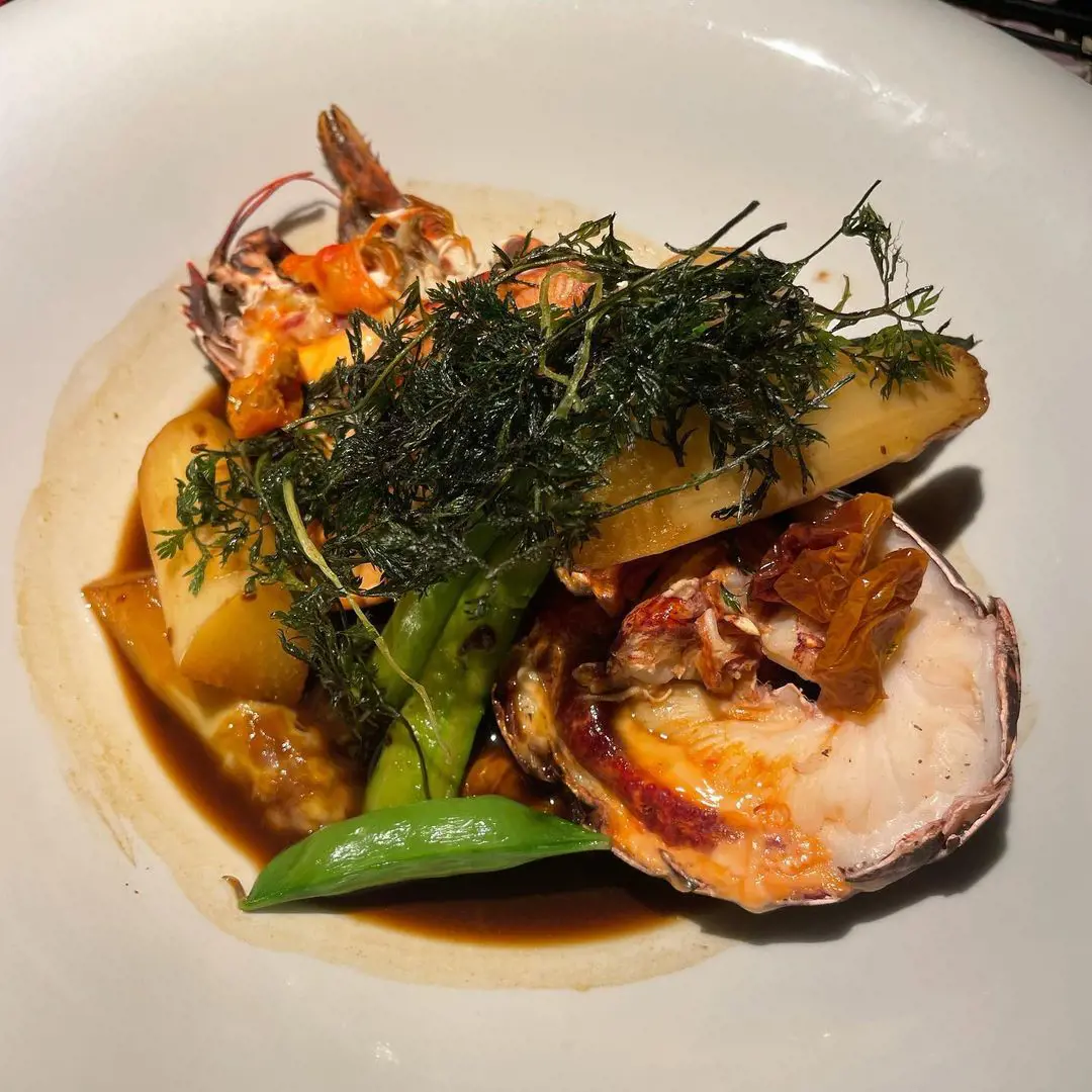 Lobster in Japanese dashi broth