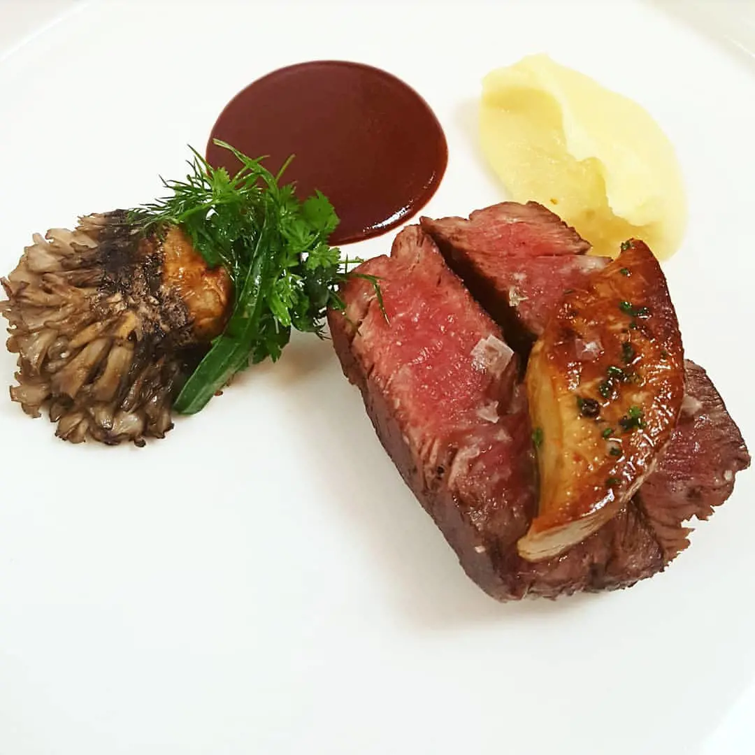 Succulent roast Buccleuch beef fillet, seared foie gras, sauce ‘royale’