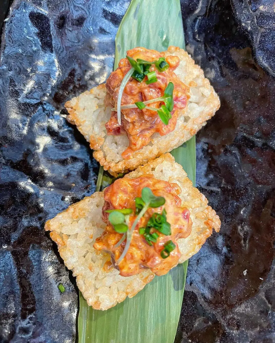 Crispy rice with tuna tartare