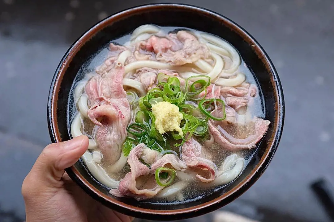 Niku Udon (sliced rare beef with hot broth udon)