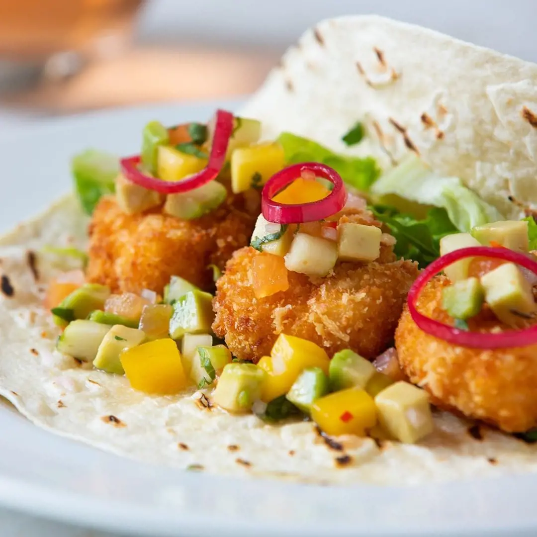 coconut and prawn tacos