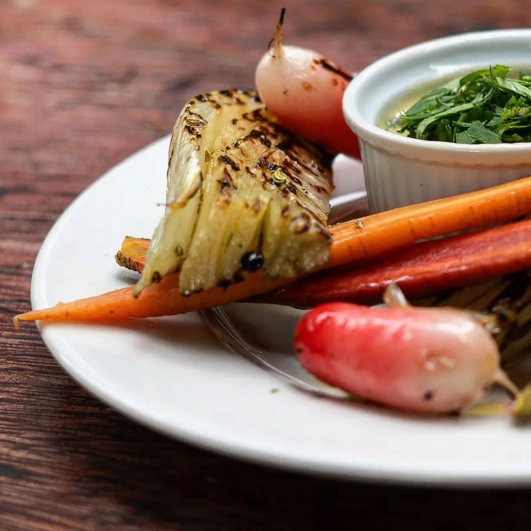 Grilled Fennel, Pickled Heritage Carrots and a Mustard Vinaigrette.