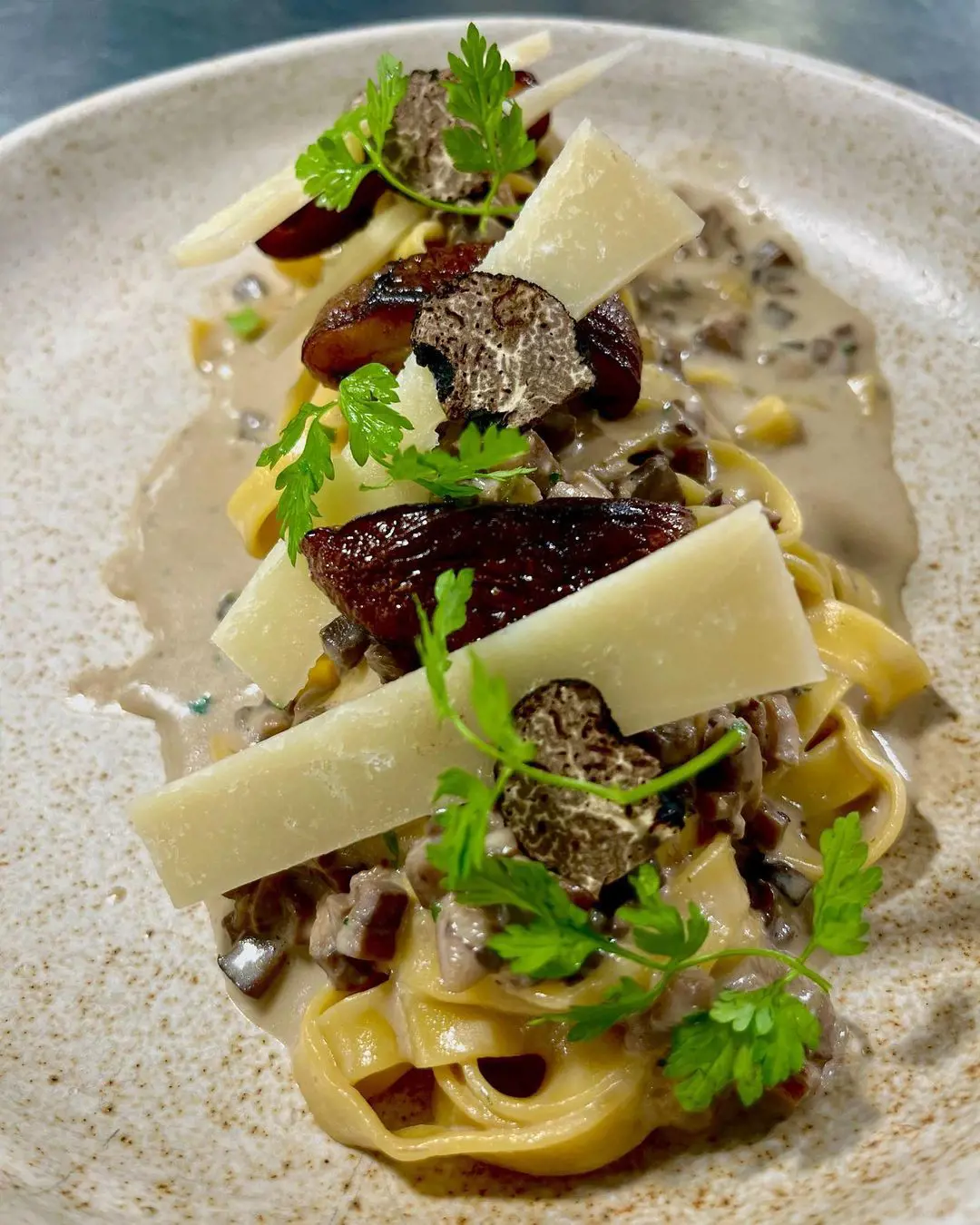 Mushroom Tagliatelle with Truffle, Shiitake Mushrooms & Parmesan