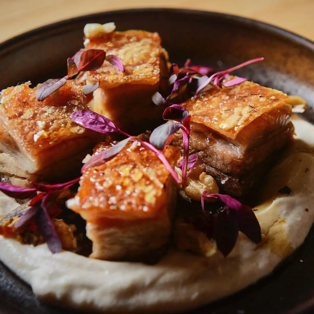 Slow cooked pork belly