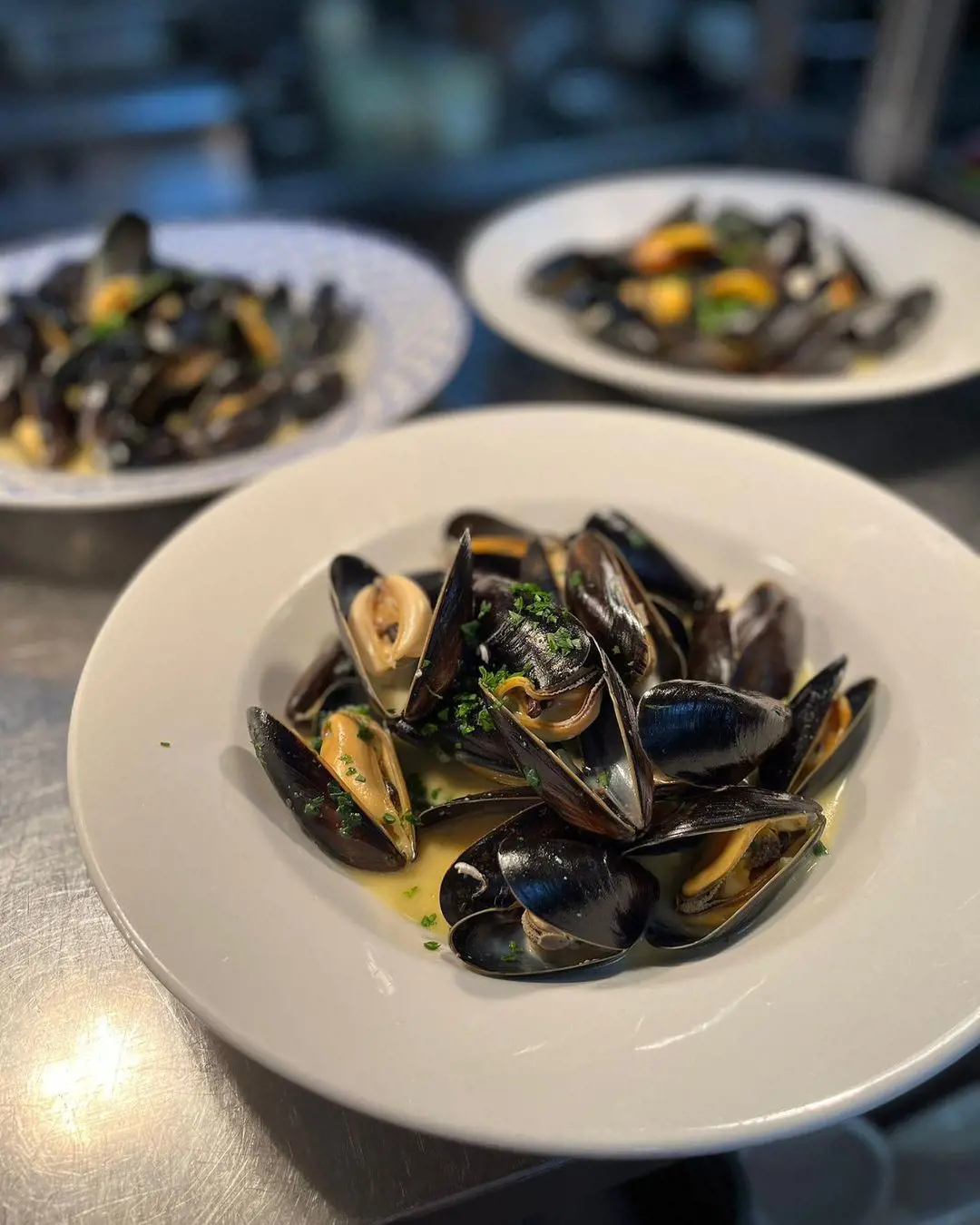 Steamed Scottish mussels