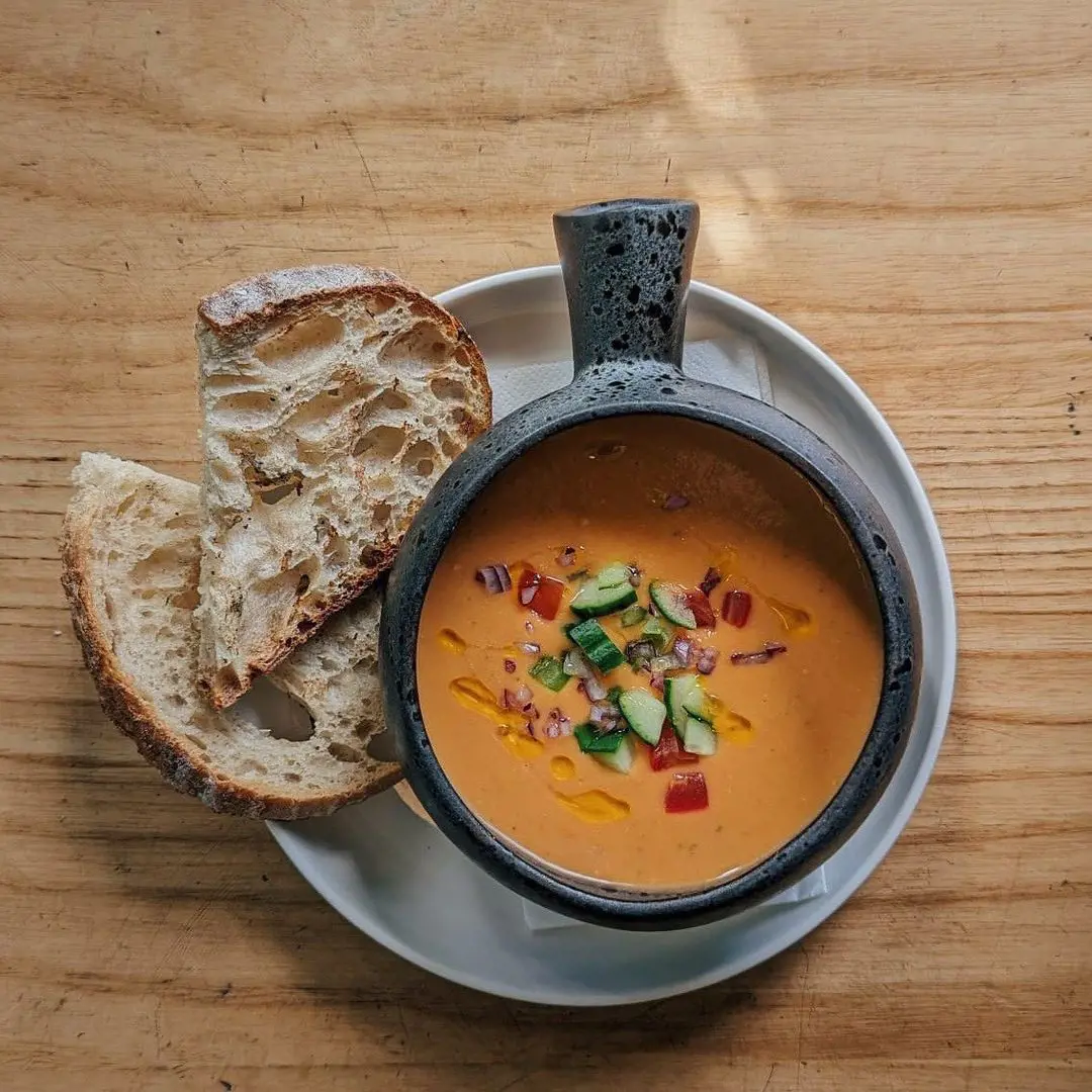 Gazpacho served with chargrilled sourdough