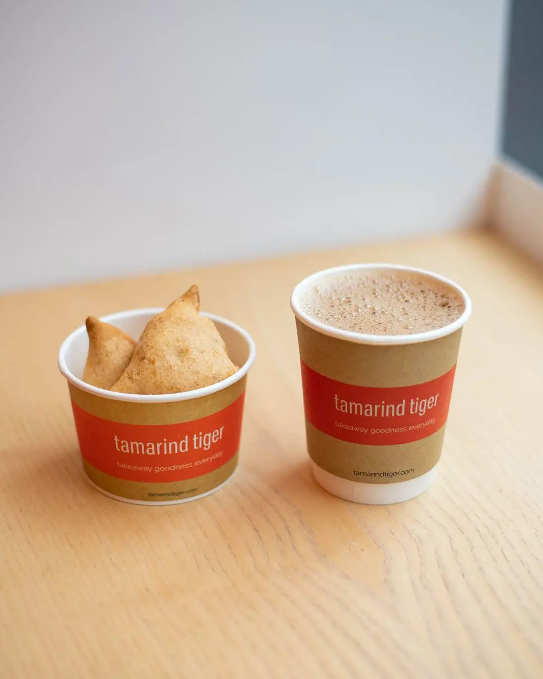 Samosas paired with an extra comforting cup of Masala Chai.