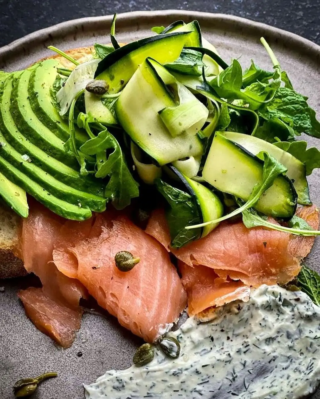 Flavorful smoked salmon, silky avocado, and a bright home made vinaigrette