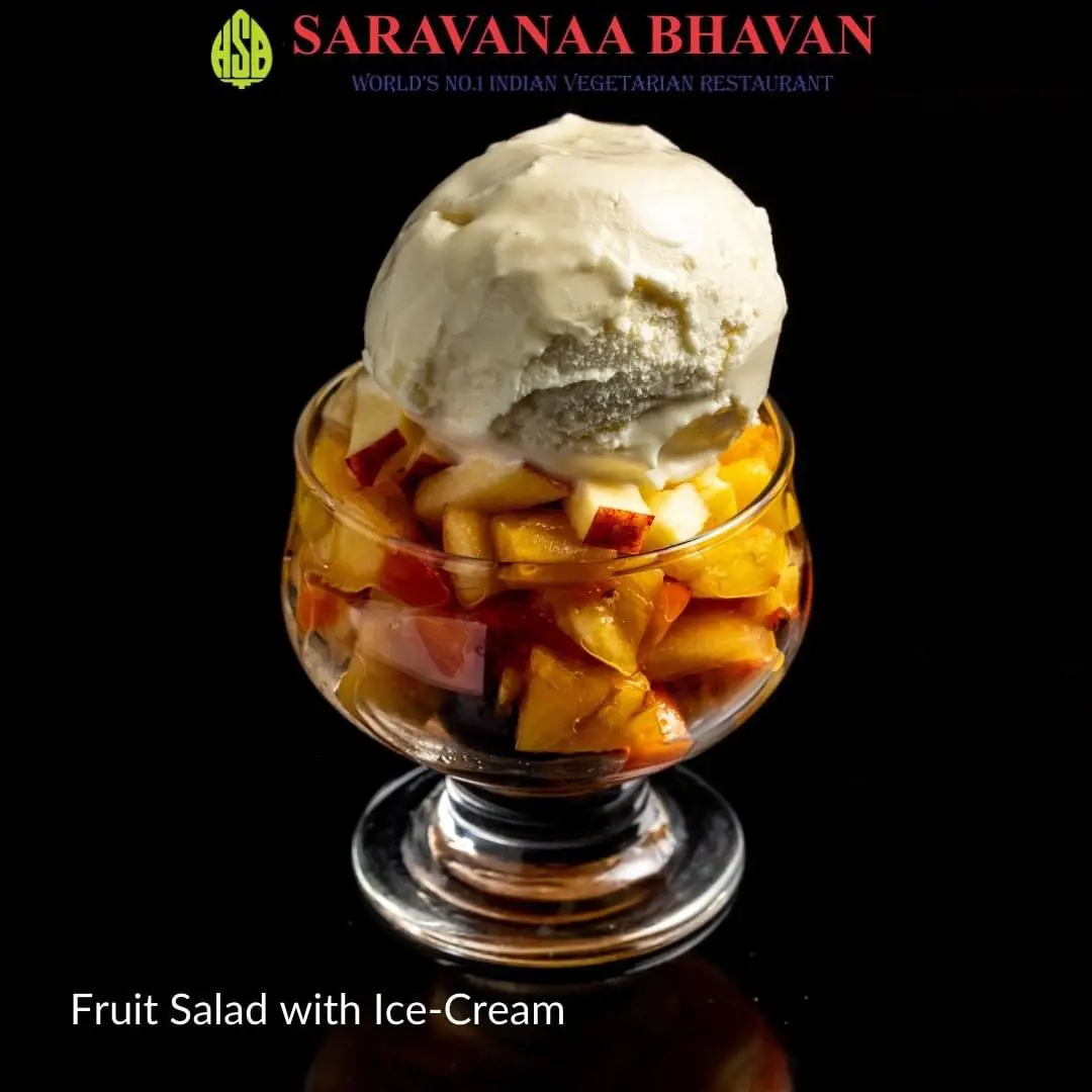 Fresh fruits with chilled Ice Cream