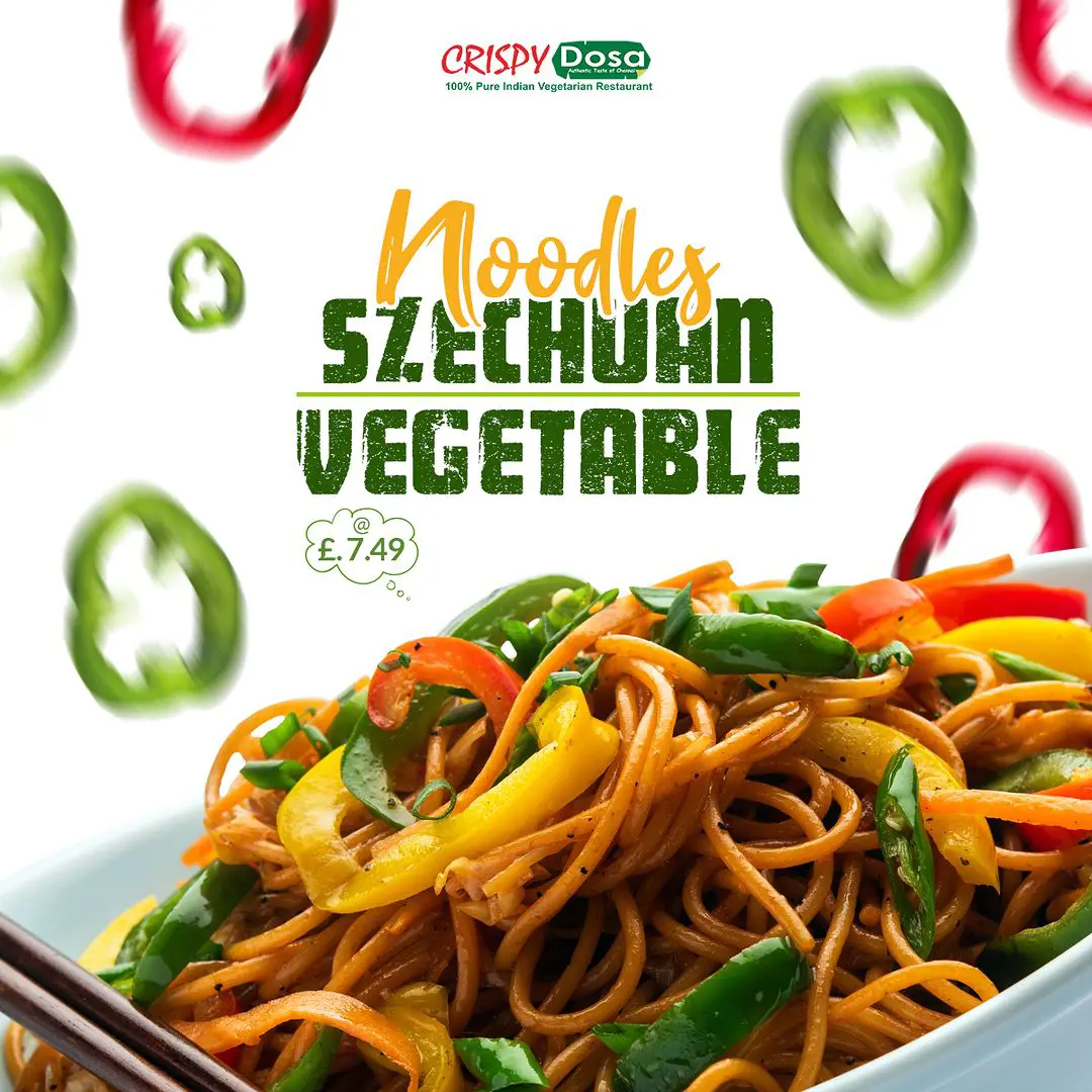 Szechuan with spicy vegetable noodles