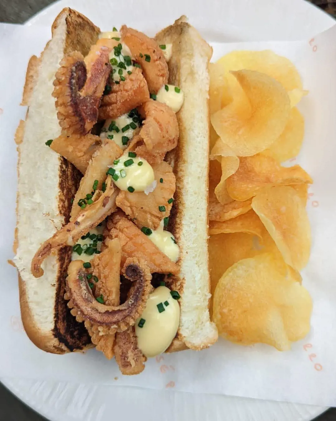deep-fried calamari sandwich