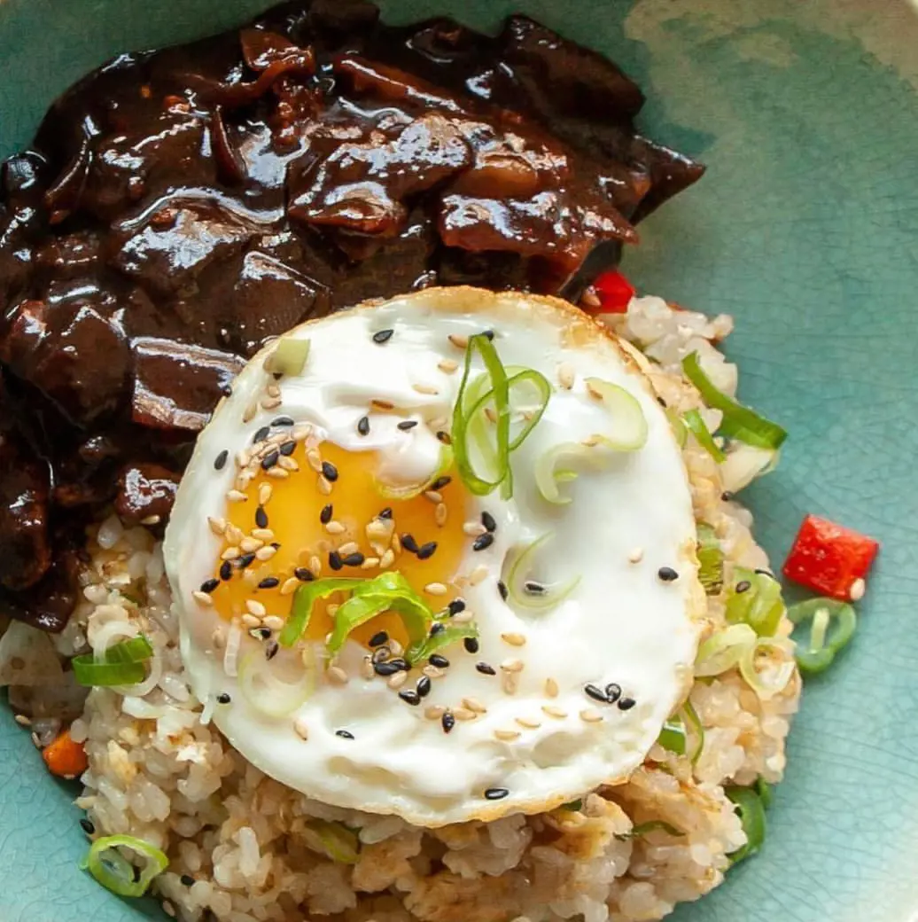 fried rice with jajang sauce