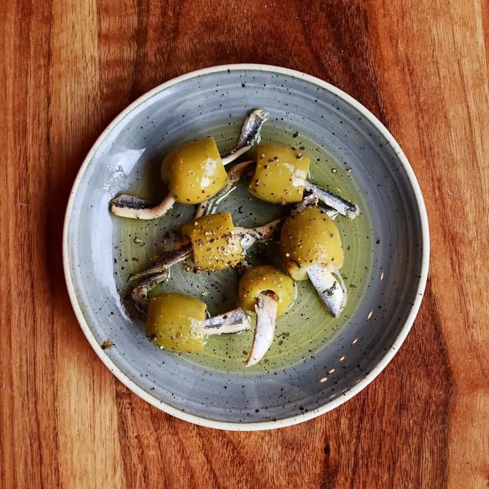 Anchovy stuffed olives