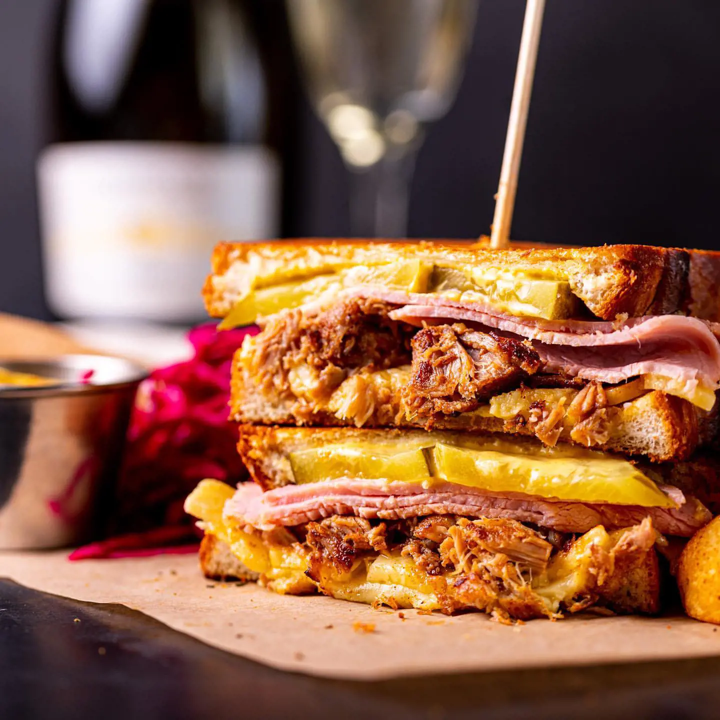 Ham and Slow Cooked Pork Cuban Sandwich