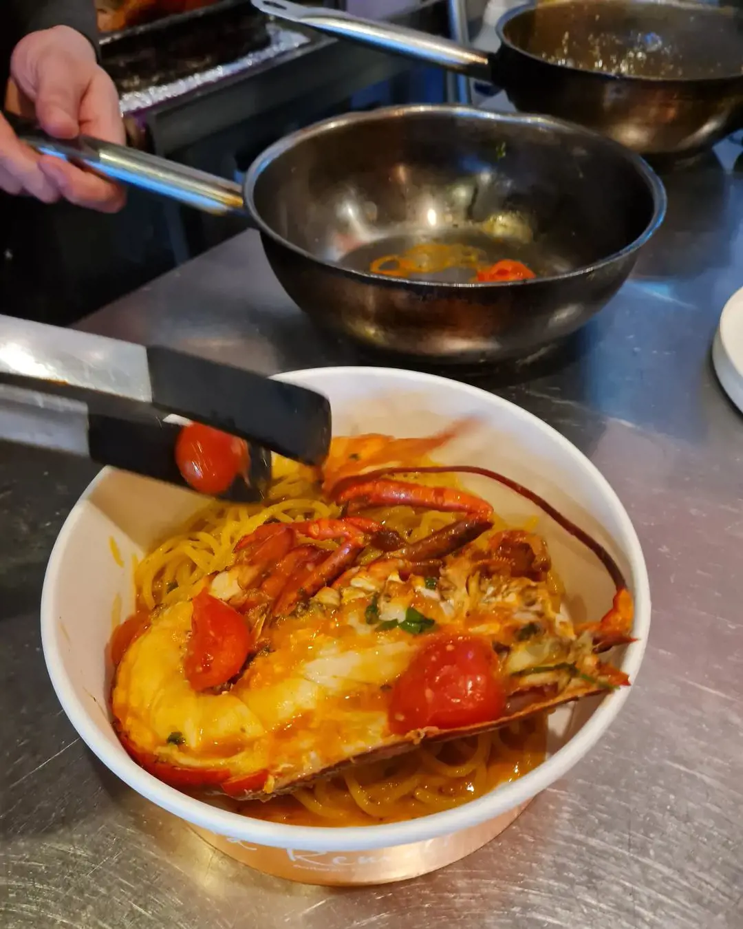 Fresh lobster spaghetti